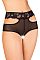 Эротические трусики с высокой посадкой и перекрестными кружевными полосами