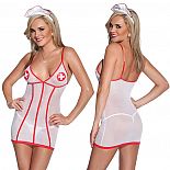 <strong>Платье Медсестры</strong> <br />
Платье медсестры из тянущегося материала с глубоким вырезом и красным кантом. <div class="charTableblock"><div><span>Размер</span>: S (42-44); M (44-46); L (46-48)</div><div><span>Цвет</span>: белый</div><div><span>Производитель</span>: Coquette, Канада</div></div> Платье Медсестры 
Платье медсестры из тянущегося материала с глубоким вырезом и красным кантом.