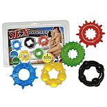 <strong>Набор из пяти эрекционных колец  Sex-Marathon </strong> <br />
Пять ярких колец для мужского полового органа. <div class="charTableblock"><div><span>Материал</span>: силикон</div><div><span>Цвет</span>: другой</div><div><span>Наличие вибрации</span>: без вибрации</div><div><span>Тип</span>: кольцо</div></div> Набор из пяти эрекционных колец  Sex-Marathon  
Пять ярких колец для мужского полового органа.