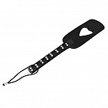 <strong>Черный пэдл с серцем HEART BREAKER LF4005</strong> <br />
Черный пэдл из искусственной кожи с вырезом в форме сердца - настоящее оружие сердцееда или соблазнительной сердцеедки! Удобная рукоять с металлическими клепками удобно держать в руке. <div class="charTableblock"> </div> Черный пэдл с серцем HEART BREAKER LF4005
Черный пэдл из искусственной кожи с вырезом в форме сердца - настоящее оружие сердцееда или соблазнительной сердцеедки! Удобная рукоять с металлическими клепками удобно держать в руке.