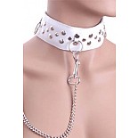 <strong>Ошейник кожаный белый</strong> <br />
Ошейник белоснежный. <div class="charTableblock"><div><span>Материал</span>: кожа</div><div><span>Цвет</span>: белый</div></div> Ошейник кожаный белый 
Ошейник белоснежный.