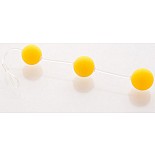 <strong>Цепочка из 3-х желтых шариков</strong> <br />
Анальные шарики 19,5см желтые <div class="charTableblock"><div><span>Длина, см</span>: 19.5</div><div><span>Диаметр, см</span>: 2.5</div><div><span>Материал</span>: пластик</div><div><span>Цвет</span>: другой</div><div><span>Особенности</span>: шарики</div><div><span>Длина, см</span>: 17-20</div><div><span>Диаметр, см</span>: 2</div></div> Цепочка из 3-х желтых шариков 
Анальные шарики 19,5см желтые