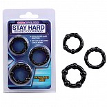 <strong>Набор черных стимулирующих колец Stay Hard</strong> <br />
Набор из трех черных эрекционных колец, разных по толщине и диаметру.
<br><br>Возможны варианты использования, как на фото: одновременно, так и по одному. <div class="charTableblock"><div><span>Материал</span>: ПВХ (PVC)</div></div> Набор черных стимулирующих колец Stay Hard 
Набор из трех черных эрекционных колец, разных по толщине и диаметру.
<br><br>Возможны варианты использования, как на фото: одновременно, так и по одному.
