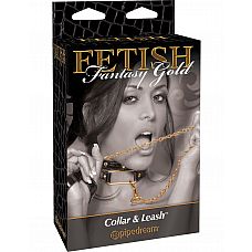  Fetish Fantasy Gold Collar & Leash      

