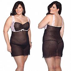 <strong>Полька-дот приталенная</strong> <br />
Приталенная полька из прозрачного материала в горошек.<div class="charTableblock"><div><span>Размер</span>: 1X (50-52); 2X (52-54)</div><div><span>Цвет</span>: черный</div><div><span>Производитель</span>: Coquette, Канада</div><div><span>В наличии</span>: 1X-2X, черный</div></div> Полька-дот приталенная 
Приталенная полька из прозрачного материала в горошек.