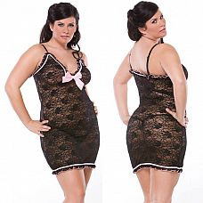 <strong>Сорочка из цветочного кружева</strong> <br />
Кружевная сорочка с окантовкой рюшей по лифу и по низу изделия.<div class="charTableblock"><div><span>Размер</span>: 1X (50-52); 2X (52-54)</div><div><span>Цвет</span>: черный</div><div><span>Производитель</span>: Coquette, Канада</div></div> Сорочка из цветочного кружева 
Кружевная сорочка с окантовкой рюшей по лифу и по низу изделия.