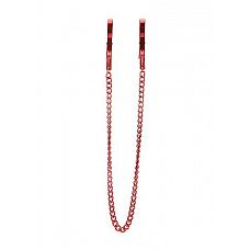 <strong>Красные металлические клипсы на соски с цепочкой </strong> <br />
Металлические зажимы для сосков без резиновых наконечников.<div class="charTableblock"><div><span>Тип</span>: для сосков</div><div><span>Особенности</span>: с цепочкой</div><div><span>Производитель</span>: OUCH by Shots Media BV, Нидерланды</div></div> Красные металлические клипсы на соски с цепочкой  
Металлические зажимы для сосков без резиновых наконечников.