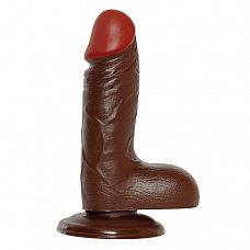  REALISTIC DILDO REAL RAPTURE BROWN 6" T4L-00700689 
