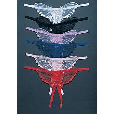 <strong>Стринги  Бабочка </strong> <br />
Прозрачные стринги в виде бабочки. Украшены блестками. Имеют прорезь на промежности.<div class="charTableblock"><div><span>Размер</span>: S (42-44); M (44-46); L (46-48)</div><div><span>Цвет</span>: черный</div><div><span>Производитель</span>: Leg Avenue, США</div><div><span>В наличии</span>: S-M-L, черный</div></div> Стринги  Бабочка  
Прозрачные стринги в виде бабочки. Украшены блестками. Имеют прорезь на промежности.