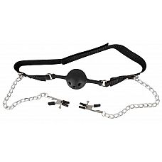 <strong>Силиконовый кляп-шар, соединенный цепочками с зажимами для сосков</strong> <br />
Силиконовый кляп-шар, соединенный цепочками с зажимами для сосков.<div class="charTableblock"><div><span>Материал</span>: силикон</div><div><span>Производитель</span>: Orion, Германия</div></div> Силиконовый кляп-шар, соединенный цепочками с зажимами для сосков 
Силиконовый кляп-шар, соединенный цепочками с зажимами для сосков.