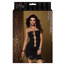        TRIMMED HALTER MINI DRESS BLACK L 882671-BLACK-L 
    ,      .