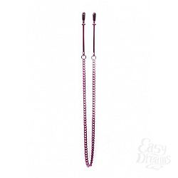 Розовые клипсы на соски с цепочкой  Розовые клипсы на соски с цепочкой