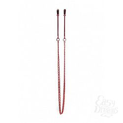 Красные клипсы на соски с цепочкой  Красные клипсы на соски с цепочкой