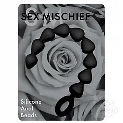  ׸   Black Silicone Anal Beads - 20 .