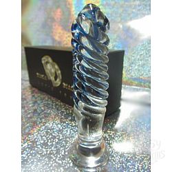 Анальная пробка из стекла с синими вкраплениями  Анальная пробка из стекла с синими вкраплениями