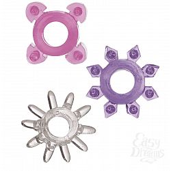 Набор из 3 разноцветных эрекционных колец SENSO ENHANCERS  Набор из 3 разноцветных эрекционных колец SENSO ENHANCERS