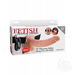     Fetish Fantasy Series 9 Vibrating Hollow Strap-On with Balls - Flesh  