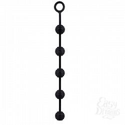  ׸   DELIGHT THROB ANAL STRIPPED BEADS BLACK - 25 .