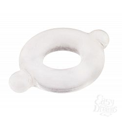 Прозрачное эрекционное кольцо с ушками для удобства надевания BASICX TPR COCKRING CLEAR 0.5INCH  Прозрачное эрекционное кольцо с ушками для удобства надевания BASICX TPR COCKRING CLEAR 0.5INCH