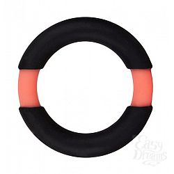 Чёрное эрекционное кольцо NEON STIMU RING 32MM BLACK/ORANGE  Чёрное эрекционное кольцо NEON STIMU RING 32MM BLACK/ORANGE