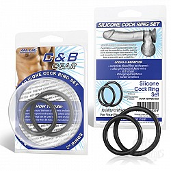          SILICONE COCK RING SET BLM4005-BLK