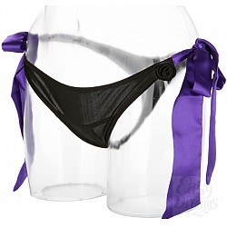 Трусики с вибрацией на завязках BLACK ROSE  Трусики с вибрацией на завязках BLACK ROSE