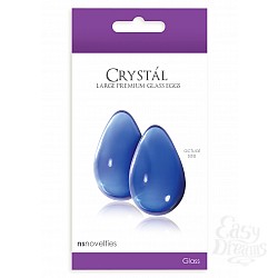   CRYSTAL LARGE GLASS EGGS BLUE NSN-0703-27