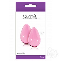   CRYSTAL LARGE GLASS EGGS PINK NSN-0703-24