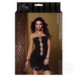         TRIMMED HALTER MINI DRESS BLACK M 882671-BLACK-M