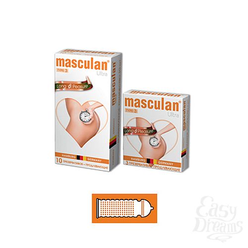 Фотография 2:  Masculan Ultra 3,  10 шт.*10 Кольца и пупырышки с анестетиком (Long Pleasure) Фотография 2  Masculan Ultra 3,  10 шт.*10 Кольца и пупырышки с анестетиком (Long Pleasure)