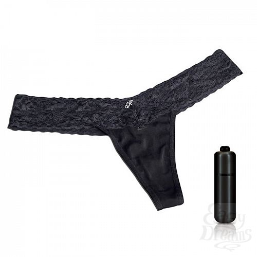 Фотография 2:  Трусики-тонг с вибрацией черные Фотография 2  Трусики-тонг с вибрацией черные