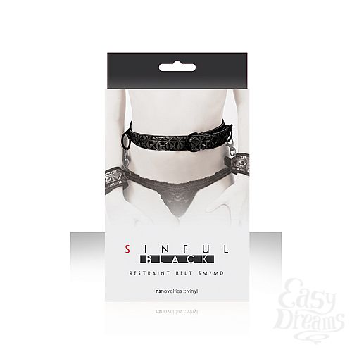 ���������� 1:  ������ �� ���� Sinful Black Restraint Belt Small ������