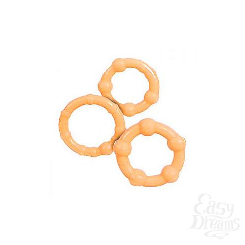 Фотография 1:  Три телесных эрекционных кольца разного диаметра STAY HARD Фотография 1:  Три телесных эрекционных кольца разного диаметра STAY HARD