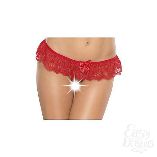 Фотография 1:  Открытые трусики-стринг с оборочками Фотография 1:  Открытые трусики-стринг с оборочками