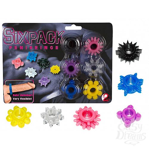 Фотография 1:  Набор из шести эрекционных колец различной формы Фотография 1:  Набор из шести эрекционных колец различной формы