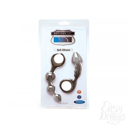  2     Bottoms Up^ Butt Silicone Anal Toy Set, 