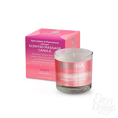  3    DONA Scented Massage Candle Flirty Aroma: Blushing Berry 135 