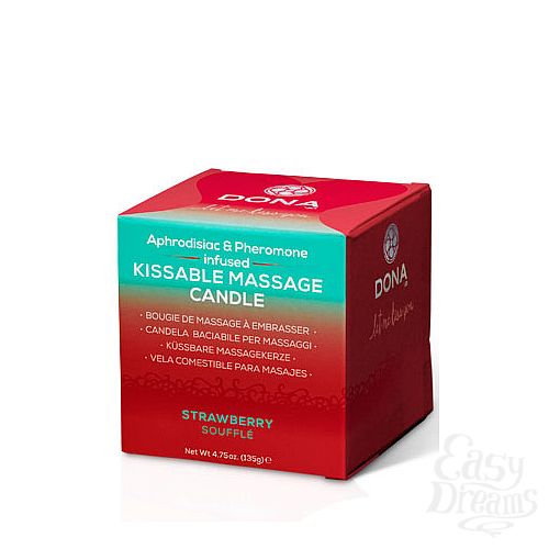  2      DONA Kissable Massage Candle Strawberry Souffle 135 