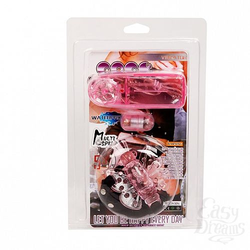 Фотография 2:  Вибро-бабочка на ремешках розовая BI-010136PK Фотография 2  Вибро-бабочка на ремешках розовая BI-010136PK