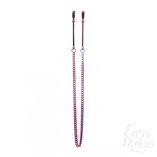 Фотография 1:  Розовые клипсы на соски с цепочкой Фотография 1:  Розовые клипсы на соски с цепочкой