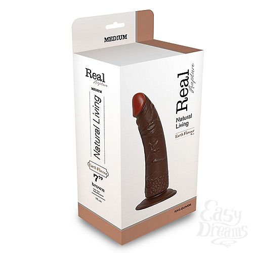  2   REALISTIC DILDO REAL RAPTURE BROWN 7 T4L-00700691