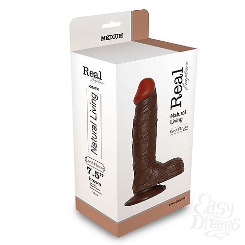 2   REALISTIC DILDO REAL RAPTURE BROWN 7.5 T4L-00700692