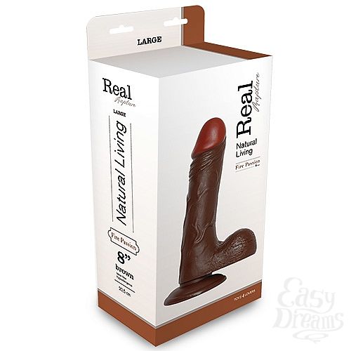  2   REALISTIC DILDO REAL RAPTURE BROWN 8 T4L-00700693