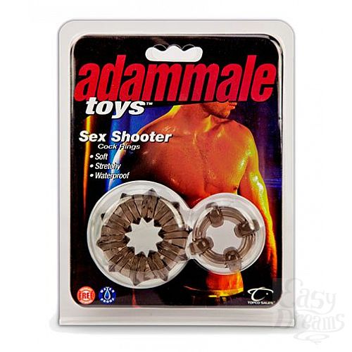 ���������� 2  �������� �� 2 ����������� ����� Adam Male Toys Sex Shooter Cock Rings