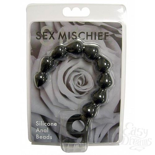 2  ׸   Black Silicone Anal Beads - 20 .