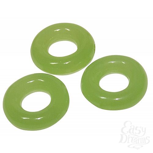 Фотография 1:  Набор из 3 святящихся в темноте колец для пениса Glow in the Dark Фотография 1:  Набор из 3 святящихся в темноте колец для пениса Glow in the Dark