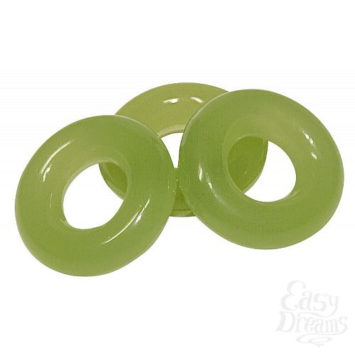 Фотография 2:  Набор из 3 святящихся в темноте колец для пениса Glow in the Dark Фотография 2  Набор из 3 святящихся в темноте колец для пениса Glow in the Dark