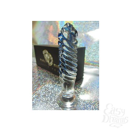 Фотография 1:  Анальная пробка из стекла с синими вкраплениями Фотография 1:  Анальная пробка из стекла с синими вкраплениями