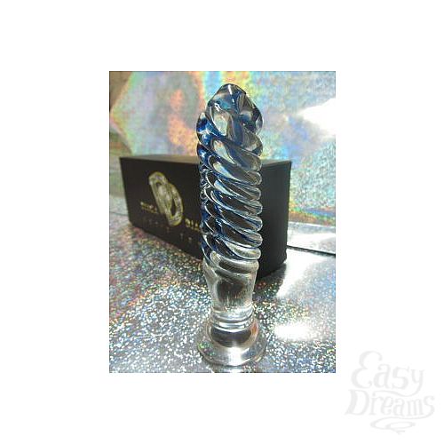 Фотография 2:  Анальная пробка из стекла с синими вкраплениями Фотография 2  Анальная пробка из стекла с синими вкраплениями