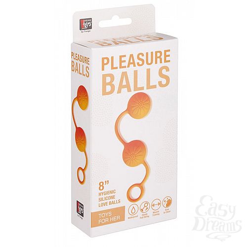 Фотография 2:  Оранжевые вагинальные шарики с цветочками на поверхности Фотография 2  Оранжевые вагинальные шарики с цветочками на поверхности